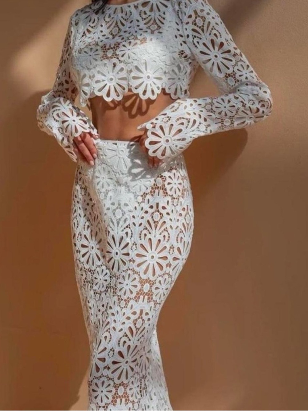 White Two piece set size medium